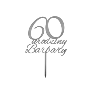 🎂 Dekoracja tortu 50 urodziny • Topper złoty srebrny personalizowany imię - zdjęcie 4
